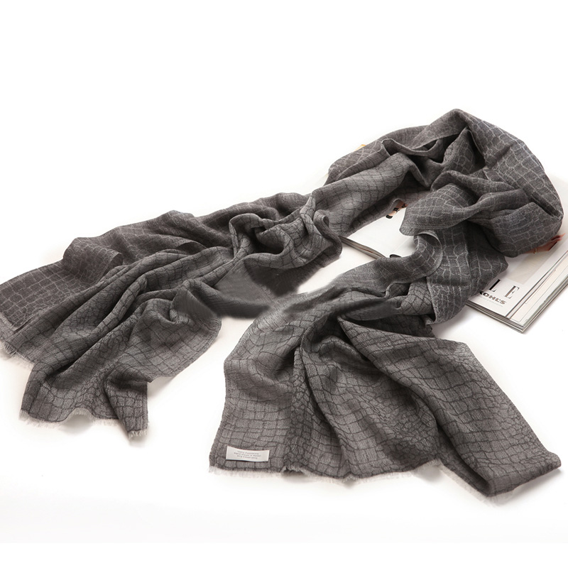 Pure Cashmere Scarves Coffee Jacquard Fashional Winter Scarf